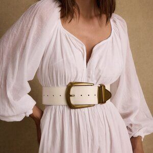 12th Tribe Jasper White And Gold Statement Belt Size XS/SXS/S